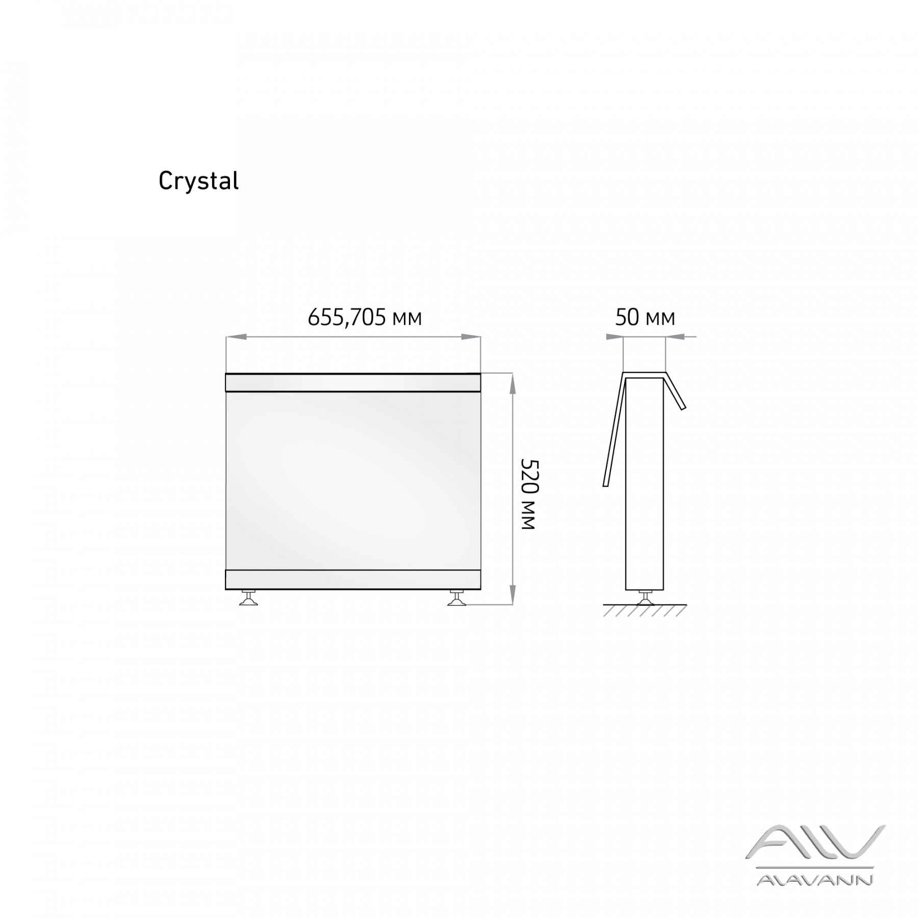 Экран под ванну Crystal 75 см торцевой белый